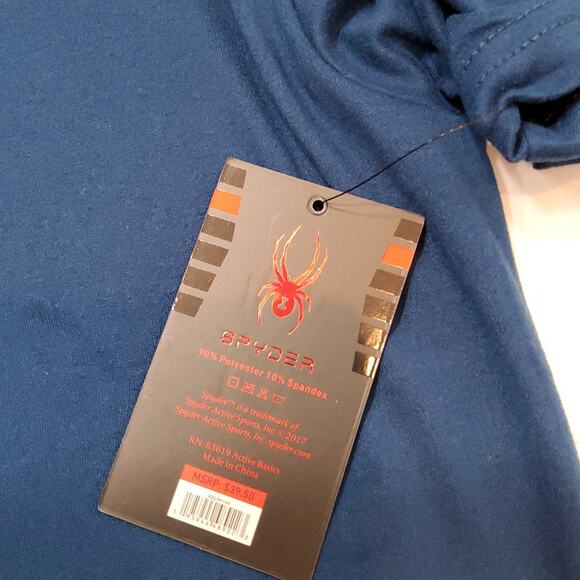 SPYDER T-Shirt Blue Green. Size M - Picture 6 of 8